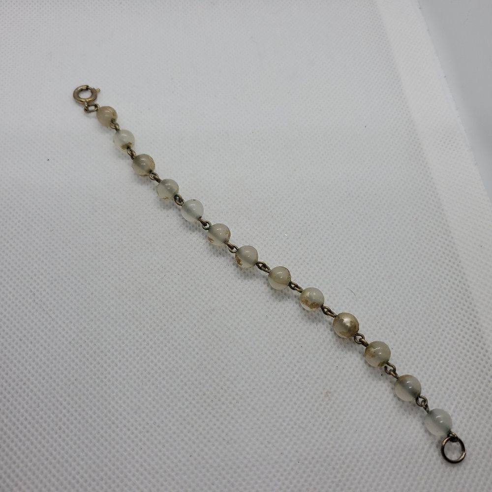 Vintage Silver Tone & Glass Bead Bracelet - Picture 5 of 6